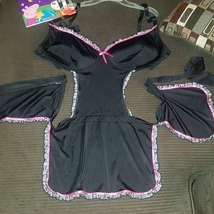 Maid teddy with peekaboo panels